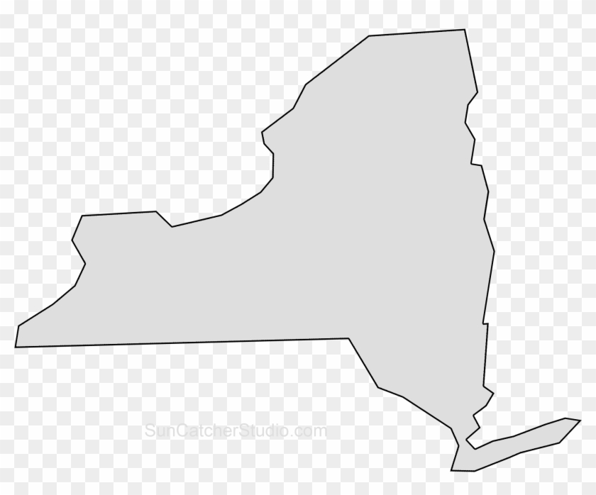 York Map, Map Of New York, Map Outline, State Outline, - New York Map Outline Clipart #929300