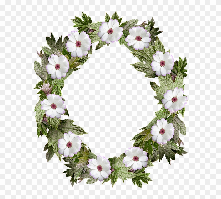 Wreath, Frame, Border, Flower, Leaf - Flower Clipart #929659