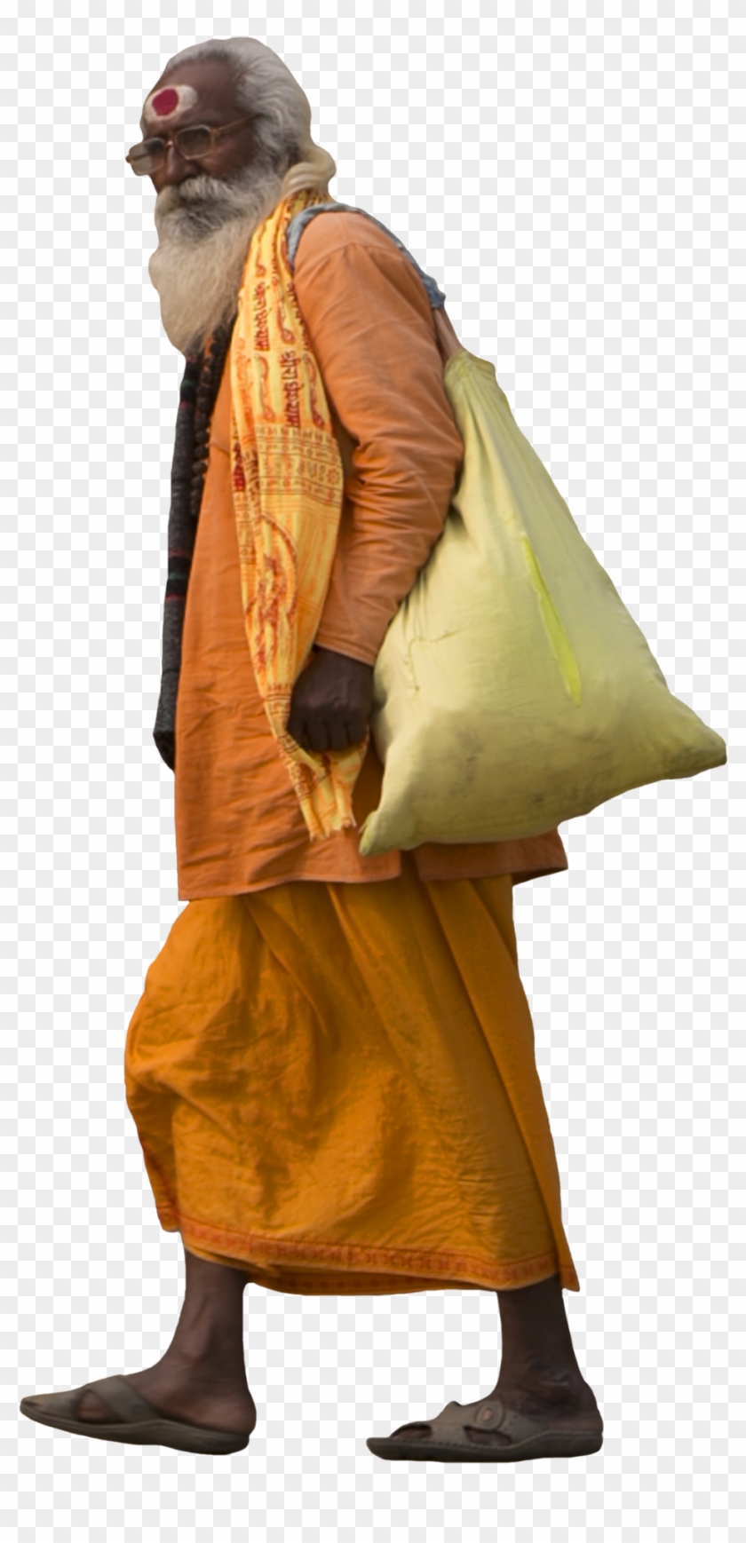 Jugaad Render, Sadhu Walking, Man Walking Indian Cutout - Indian People Walking Png Clipart #929762