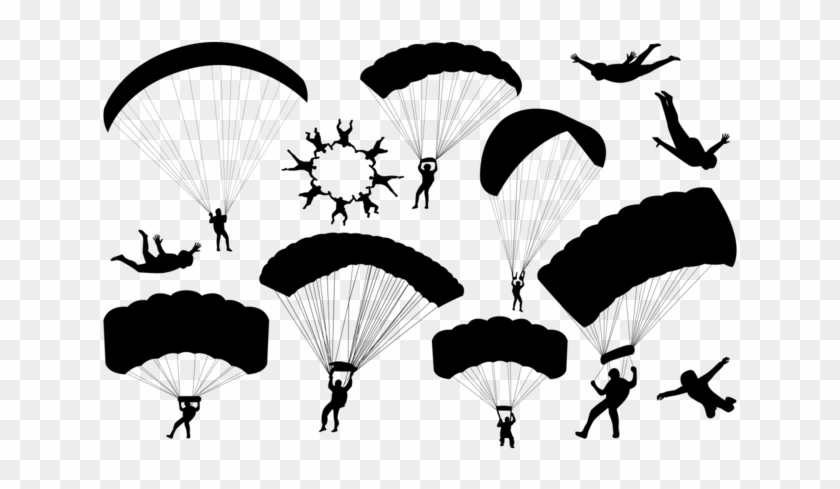 Parachute Silhouette Vector Free Clipart