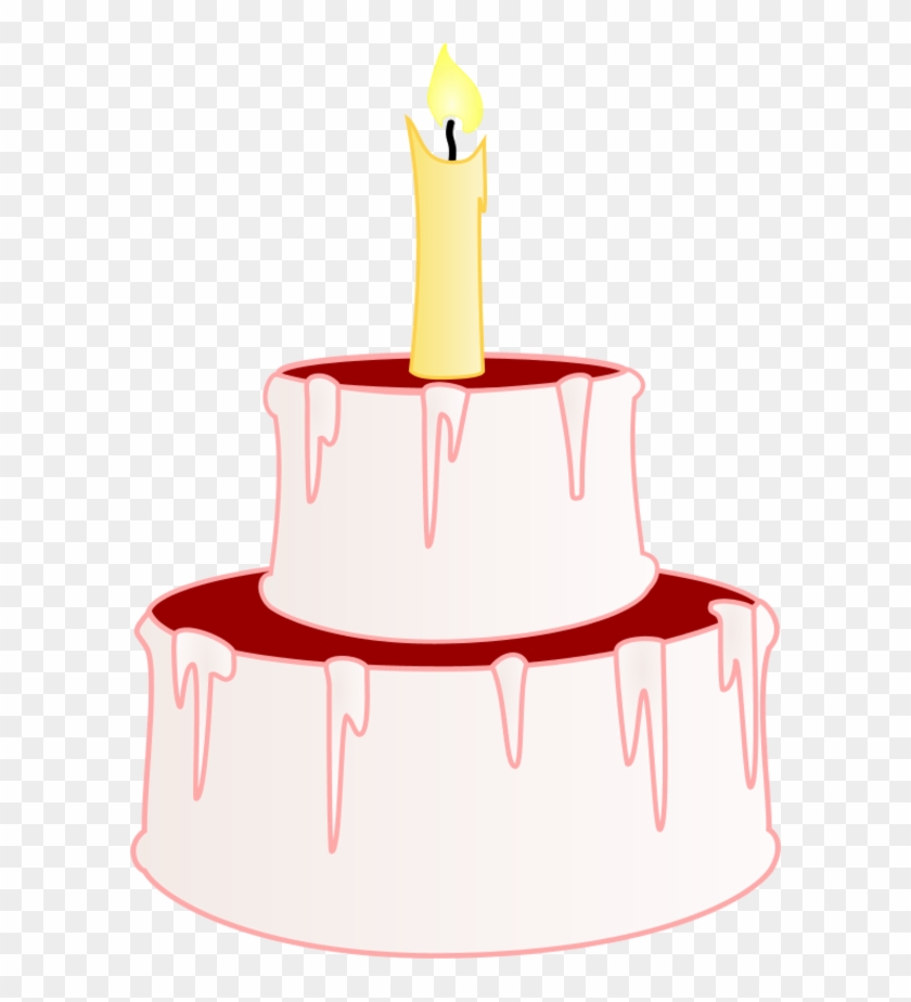 Birthday Cake Two Story With Candle - Birthday Cake Clip Art - Png Download