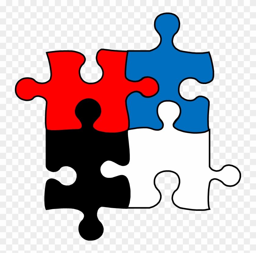 Puzzle Piece Image - Four Interlocking Puzzle Pieces Clipart #930919