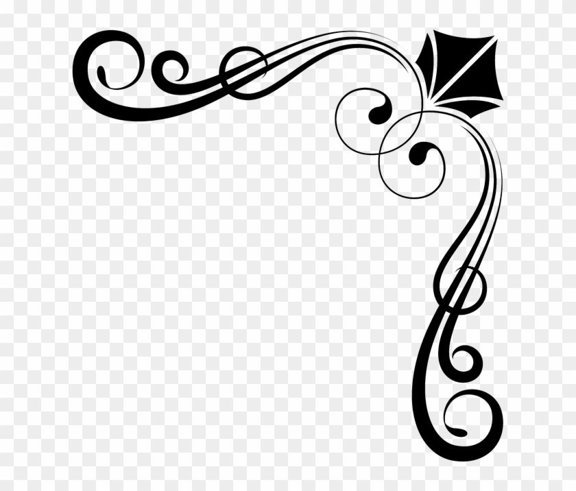 Corner, Frame, Divider, Floral, Art Deco, Formal - Decorative Corner Frame Png Clipart #931717