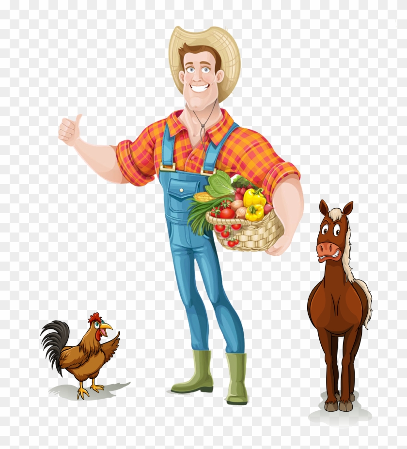 Cartoon Farmer Png Image Background - Transparent Farmer Png Clipart