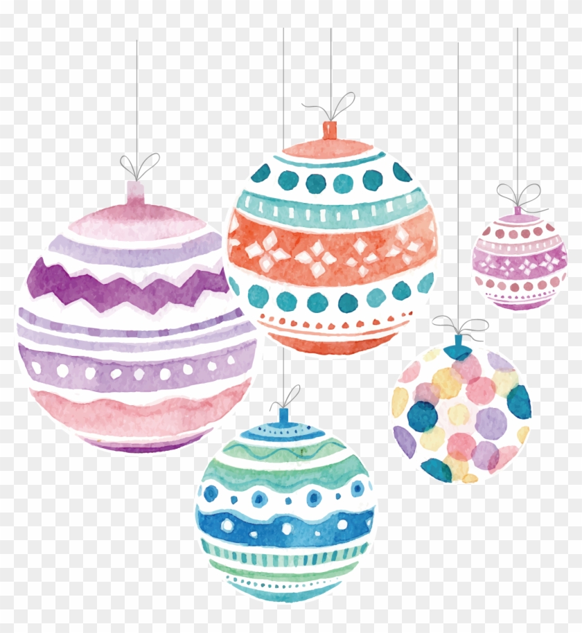 Ball Gift Claus Ornament Christmas Watercolor Santa - Dibujos De Navidad Con Acuarelas Clipart