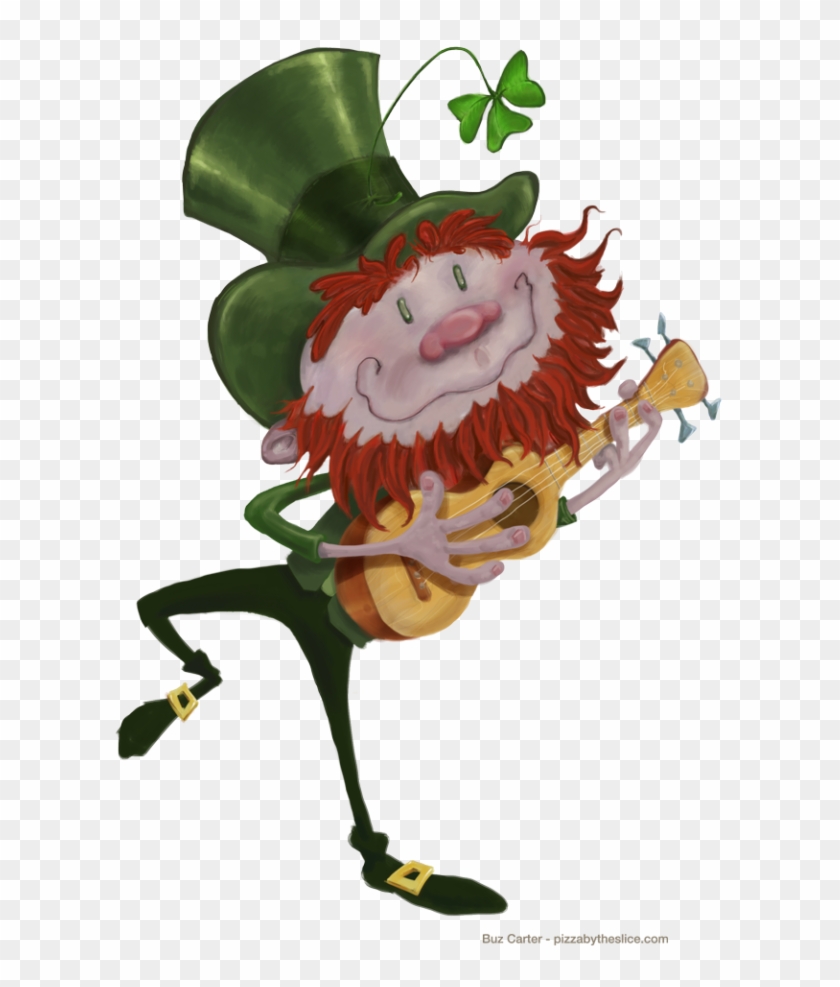 Leprechaun Dancing With Ukulele Transparent 800 - Leprechaun On Transparent Background Clipart