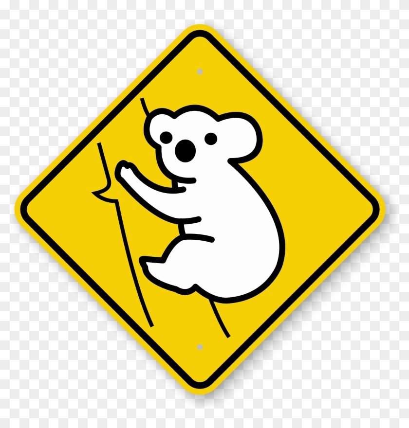 Koala Crossing Sign - Koala Sign Clipart #932323