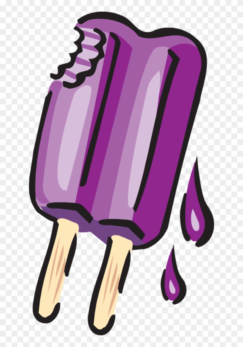 Clip Art Of Yummy Snacks - Purple Popsicle Clipart - Png Download
