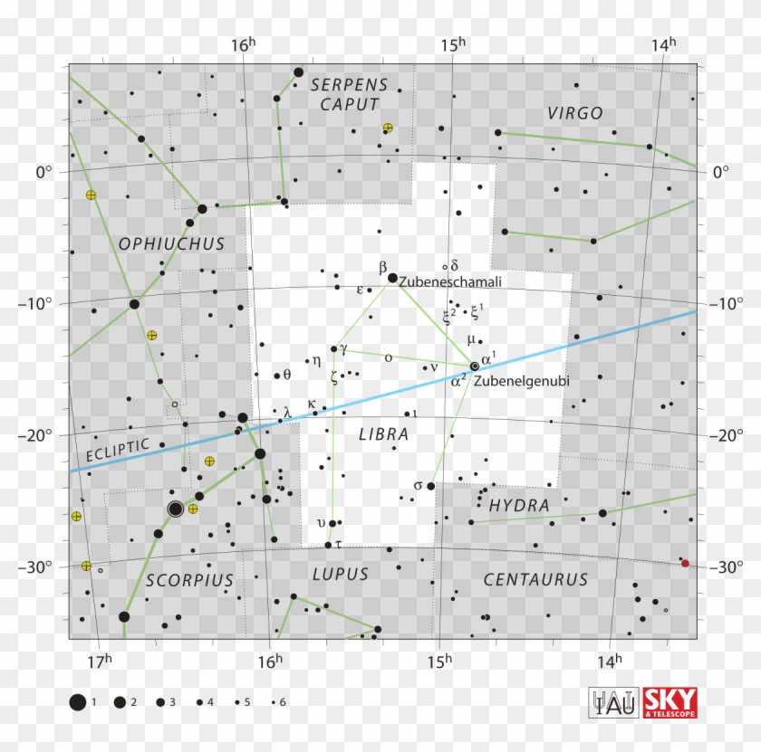 Map Of The Libra Constellation - Libra Constellation Star Map Clipart