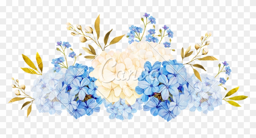 Collection Of Free Drawing - Blue Flower Watercolor Png Clipart