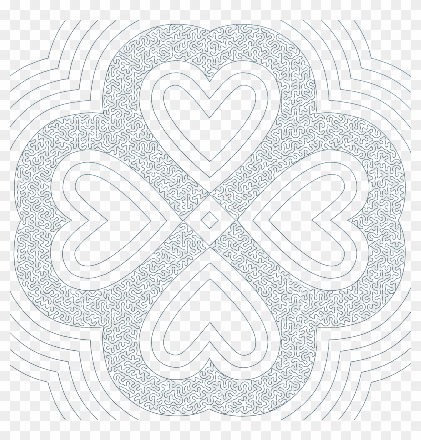 Artistic Quilt With Stippling Stitches - Heart Clipart