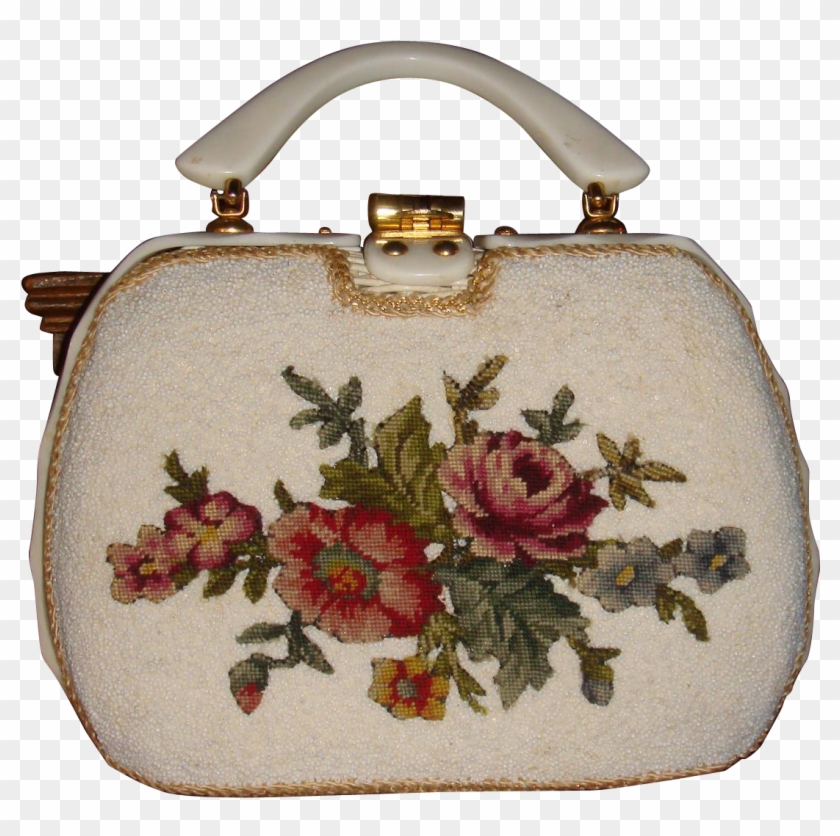 Vintage Adele Handbag Miami, Fl Wicker, Lucite, Petit - Handbag Clipart