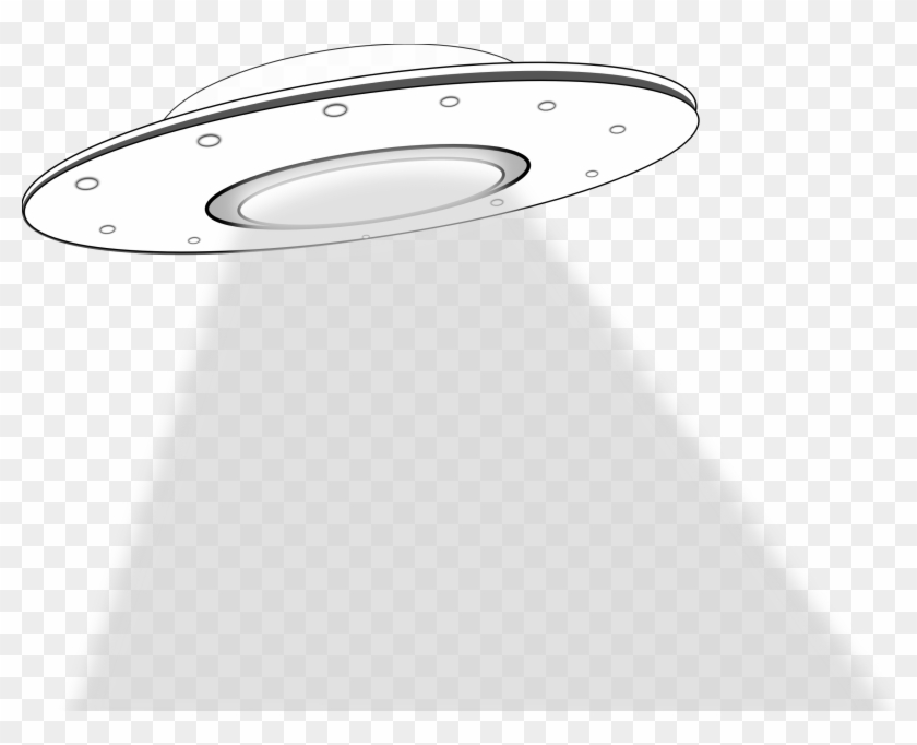 Ufo Black White Line Art Scalable Vector Graphics Svg - Ufo Cartoon With Black Background Clipart