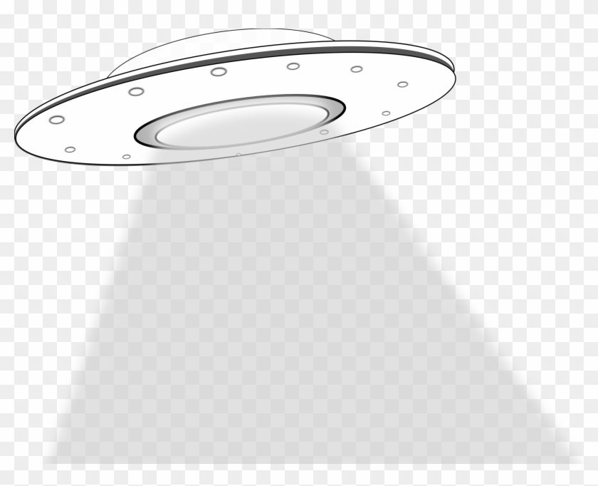 Ufo Black White Line Art Scalable Vector Graphics Svg - Ufo Cartoon With Black Background Clipart #935310