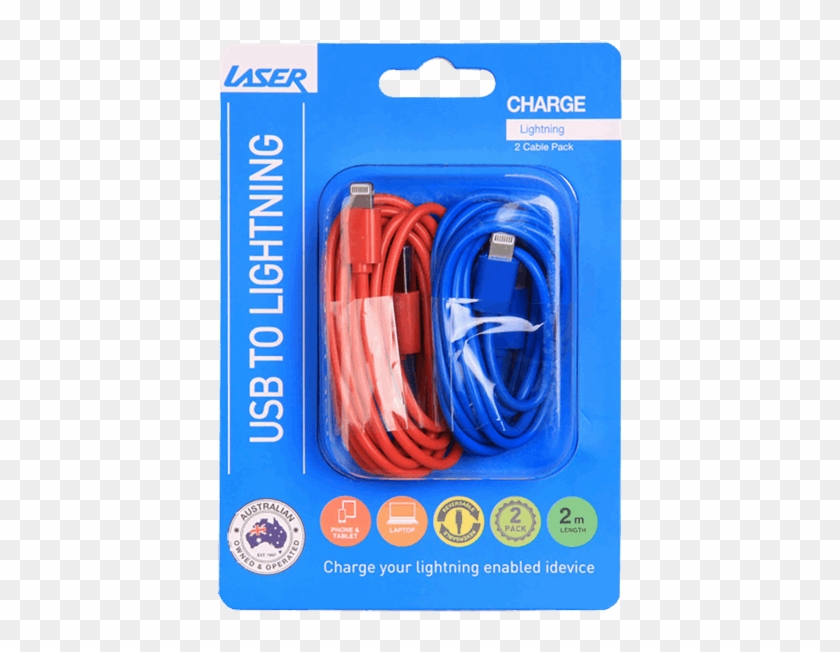 Laser Lightning Cable 2 Pack - Usb Cable Clipart