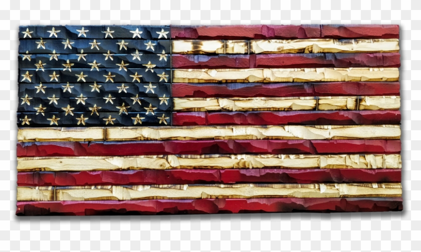 Patriot Edition American Flag - Blue Line American Flag Wood Clipart #936435