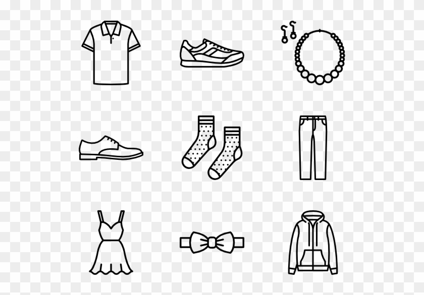 Beautiful Clothes - Clothes Png Black And White Clipart #937671