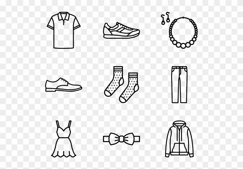 Beautiful Clothes - Clothes Png Black And White Clipart