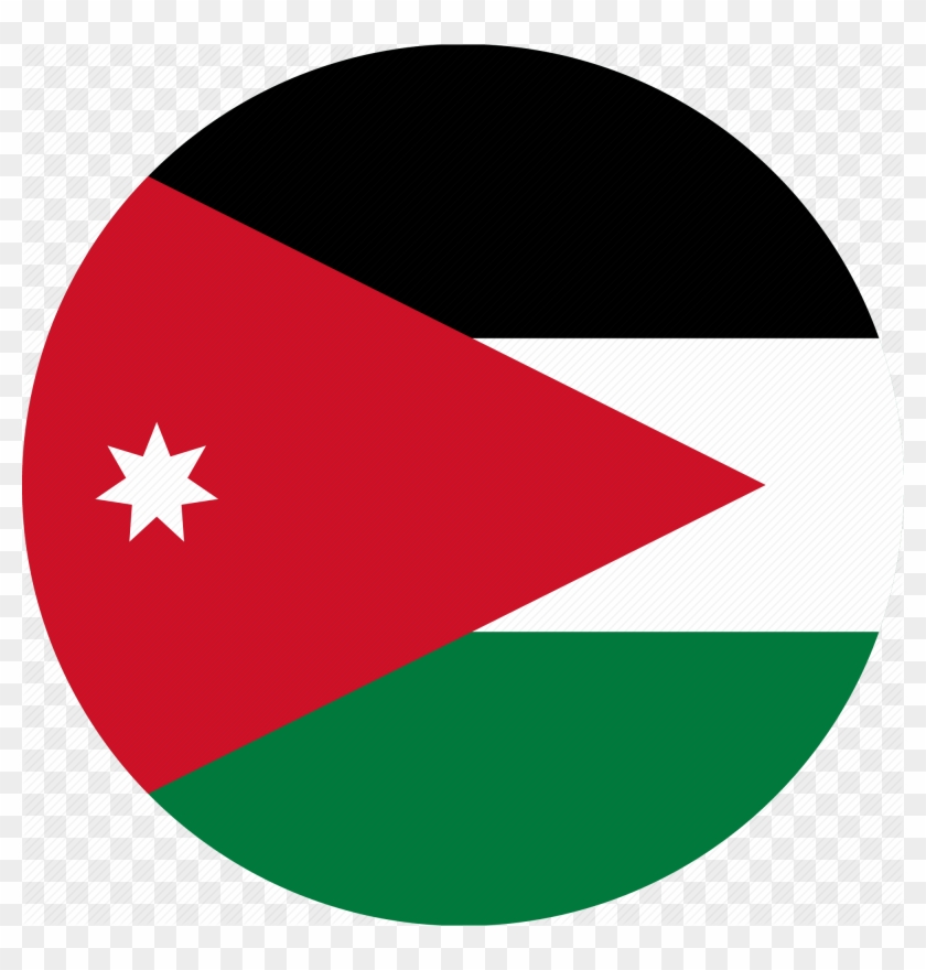Jordan Flag Png - Jordan Flag Round Png Clipart