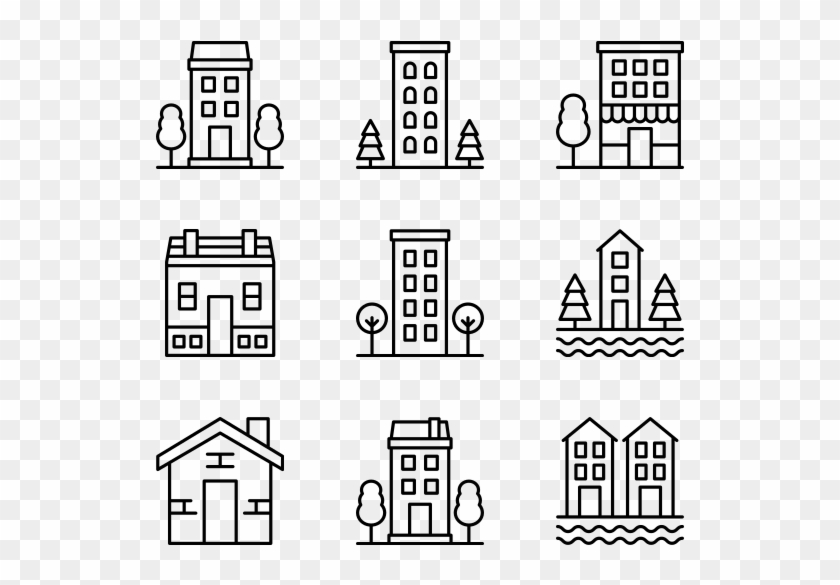 View Individual Icons Of Cloud - Hotel Black And White Png Clipart