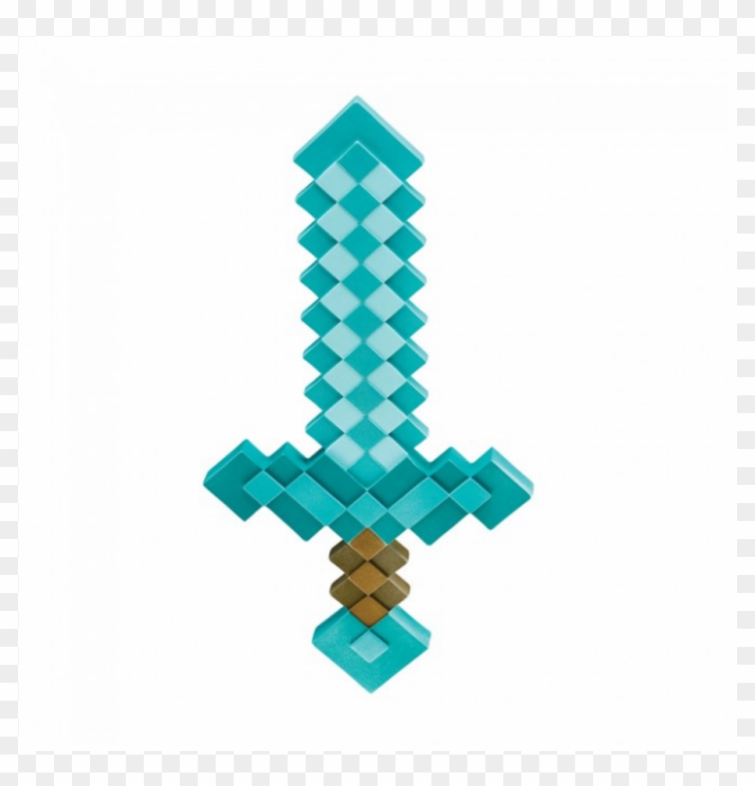 Minecraft Toy Sword - Minecraft Plastic Diamond Sword Clipart@pikpng.com
