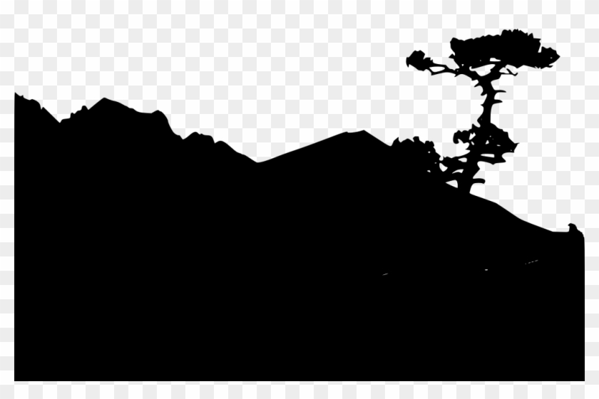 Download Png - Clipart Silhouette Of Mountain Transparent Png