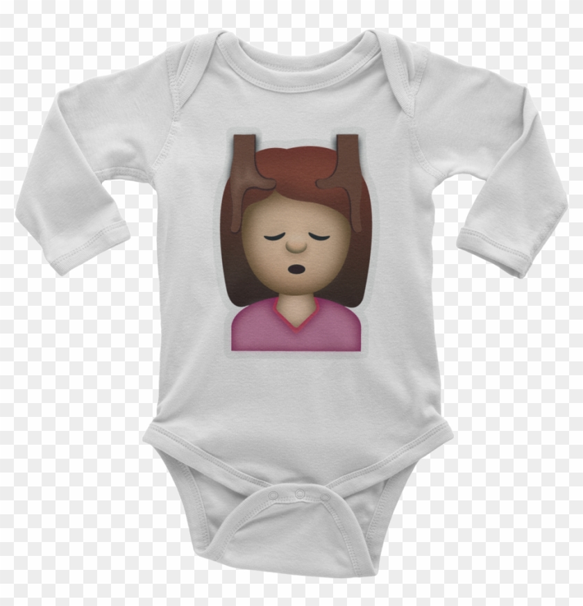 Emoji Baby Long Sleeve One Piece - Nanny Loves Me Baby Grows Clipart #940915