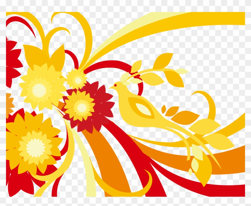 Orange And Yellow Png Flowers - Yellow Flower Abstract Png Clipart #941600