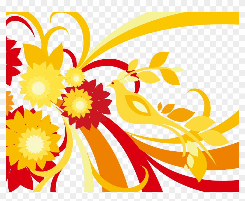 Orange And Yellow Png Flowers - Yellow Flower Abstract Png Clipart