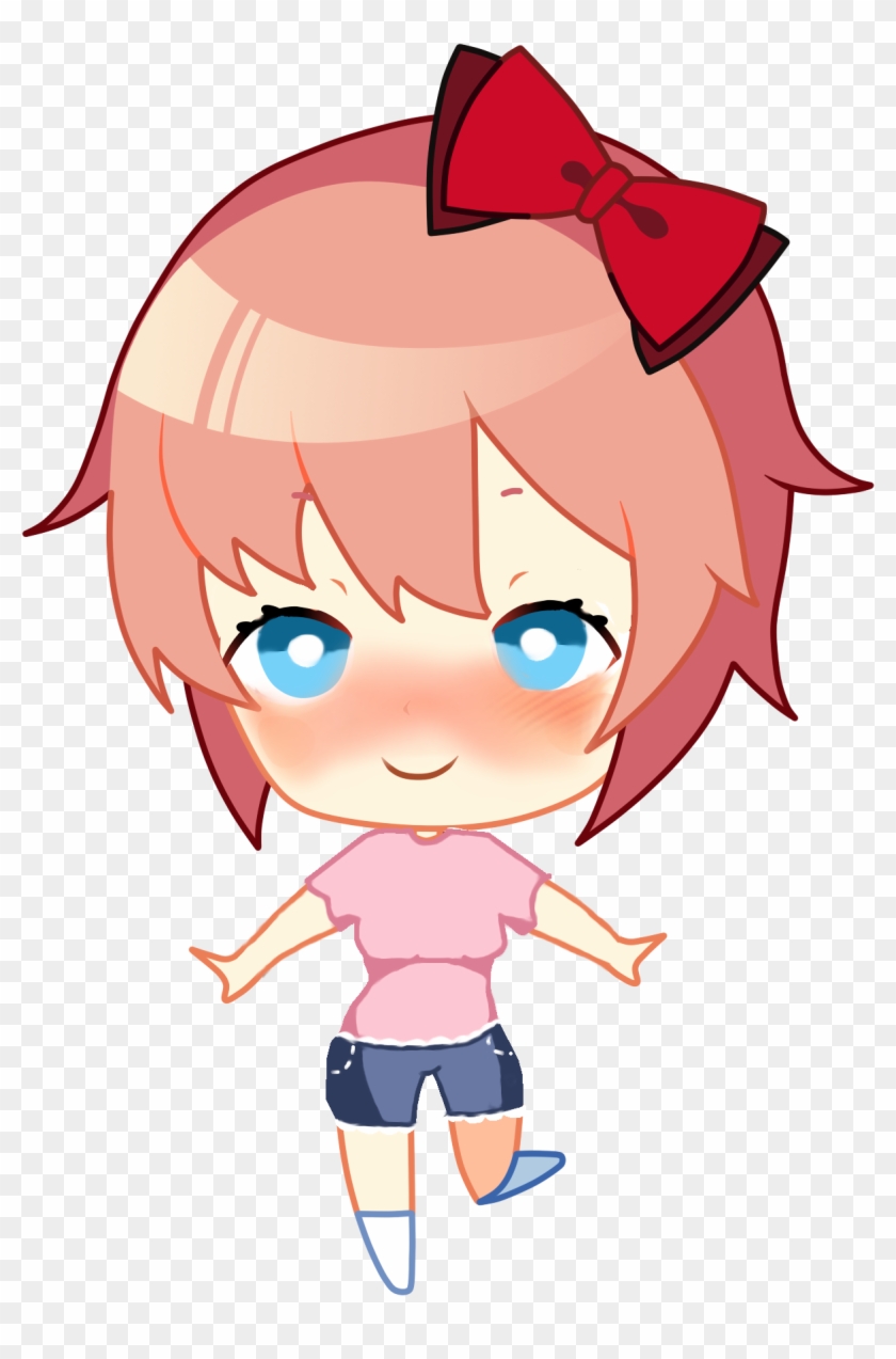 Sayori Gif Fanfiction Pictures Chibi Png Sayori Gif - Doki Doki Literature Club Chibi Sayori Clipart