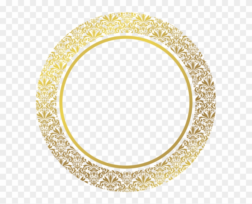 Golden Frame - Round Custom Address Stamp Clipart #942571