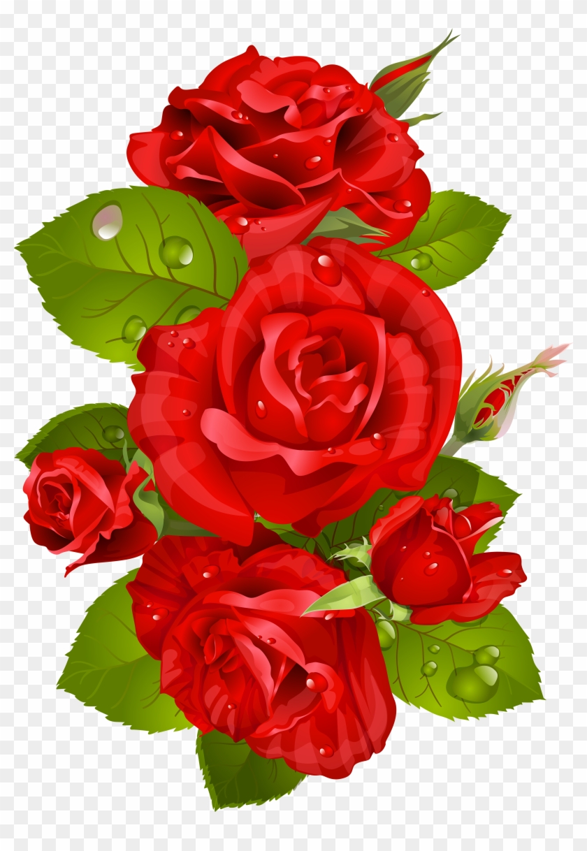 Red Rose Decoration Transparent Png Clip Art Image - Rose Art Transparent #943490