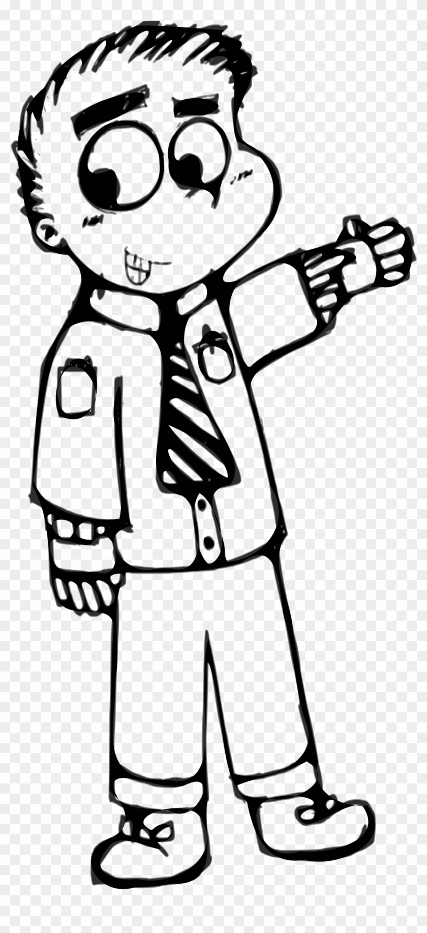 Black Cartoon Man Transparent - Man Cartoon Black And White Png Clipart #944838