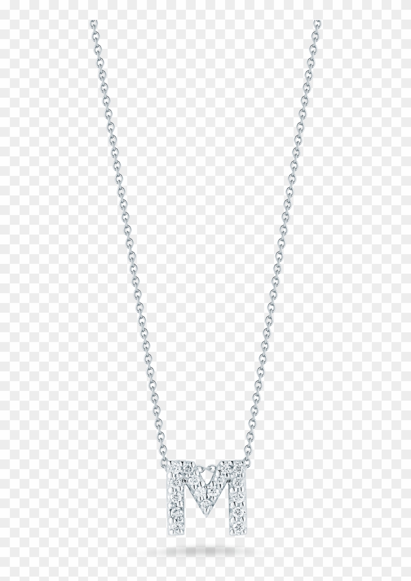 Love Letter M Pendant With Diamonds - Necklace Clipart #945782