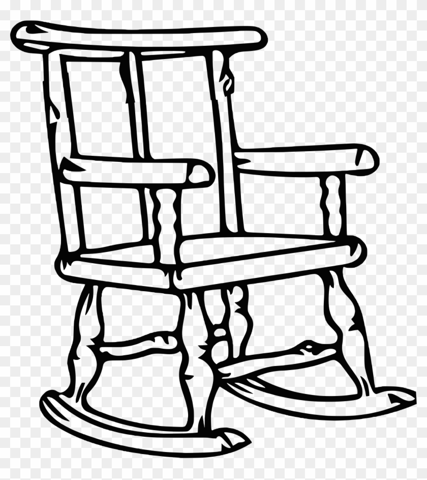 Big Image - Rocking Chair Clipart Black And White - Png Download