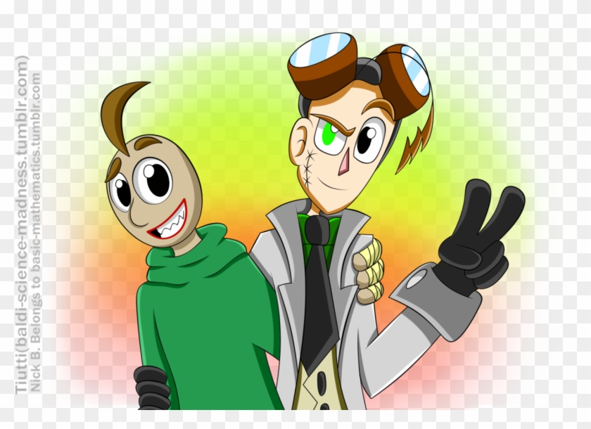 “ Here We Go,a Little Gift From The Scientist Baldi - Cartoon Clipart