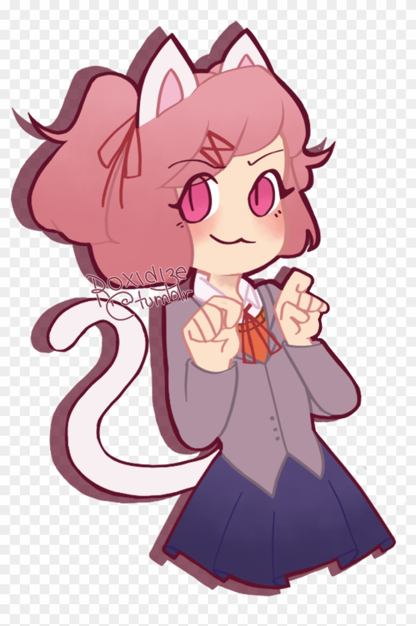 Natsuki~ ❤️doki Doki Literature Club ❤️ - Doki Doki Literature Club Natsuki Cat Clipart