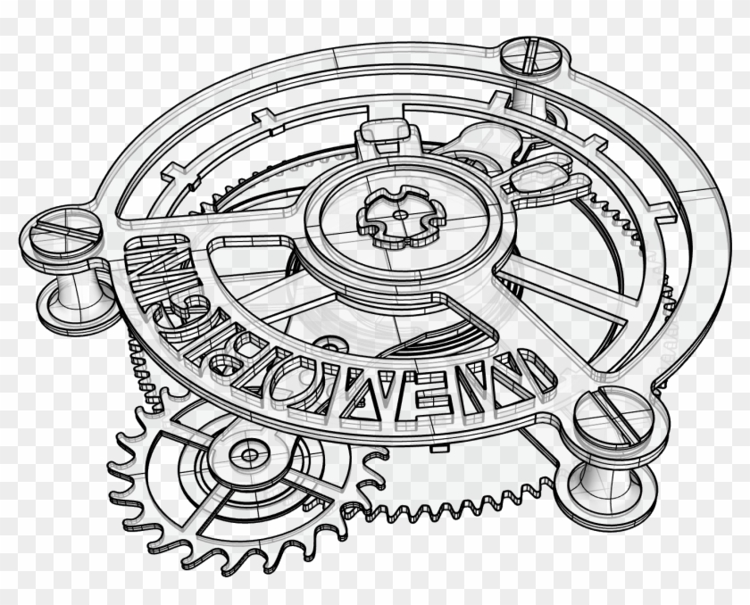 Drawn Pocket Watch Transparent - Pocket Watch Drawing Png Clipart #947717