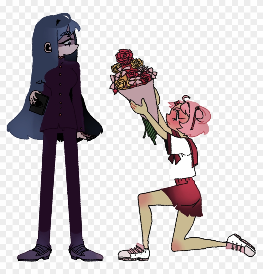 The Flowers Are Like Bigger Than Natsuki - Cartoon Clipart #947747