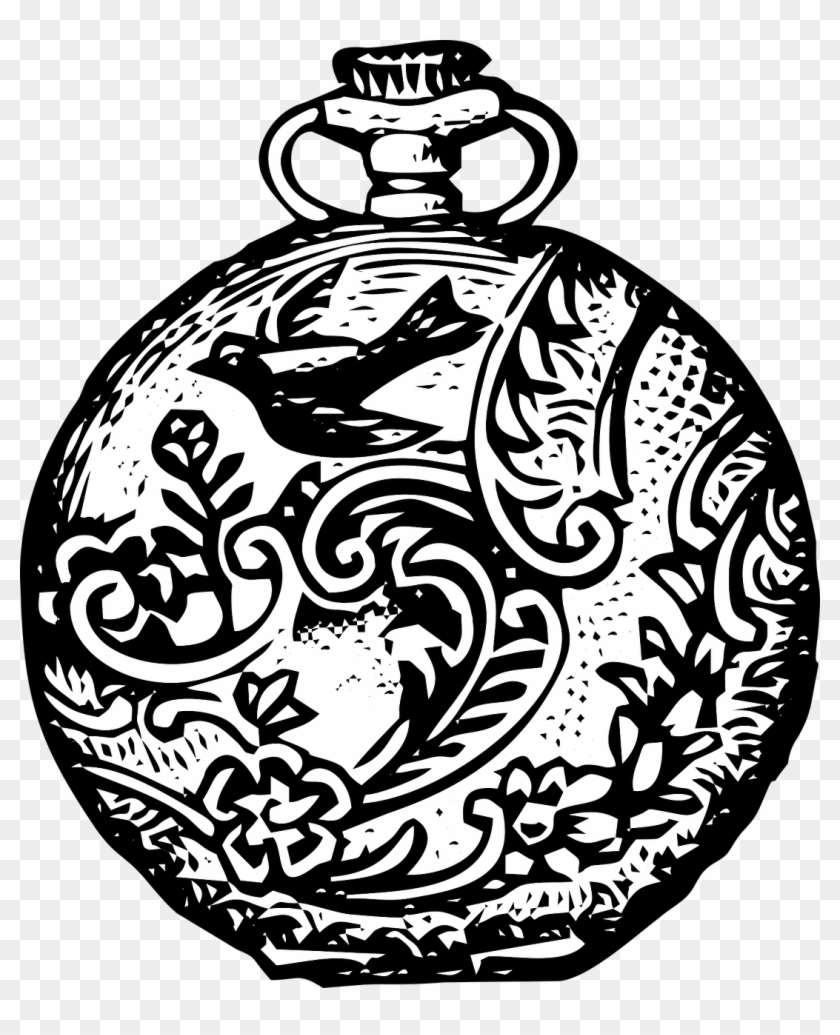 Pocket Watch Ornate Pocket Watch Vintage Pocket Watch - Pocket Watch Rose Stencil Clipart #947798