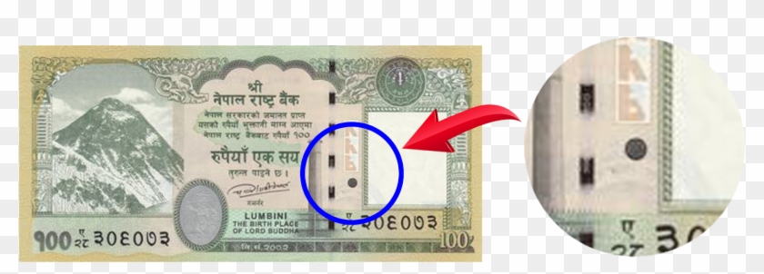 100 Rupees Has 1 Dot, Whereas 500 Rupees Has 2 Dots, - New 100 Rupee Note 2016 Clipart