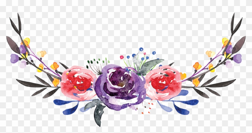 Hand-painted Flowers, Squid, Beautiful Hd Png - Watercolor Flower Crown Png Clipart