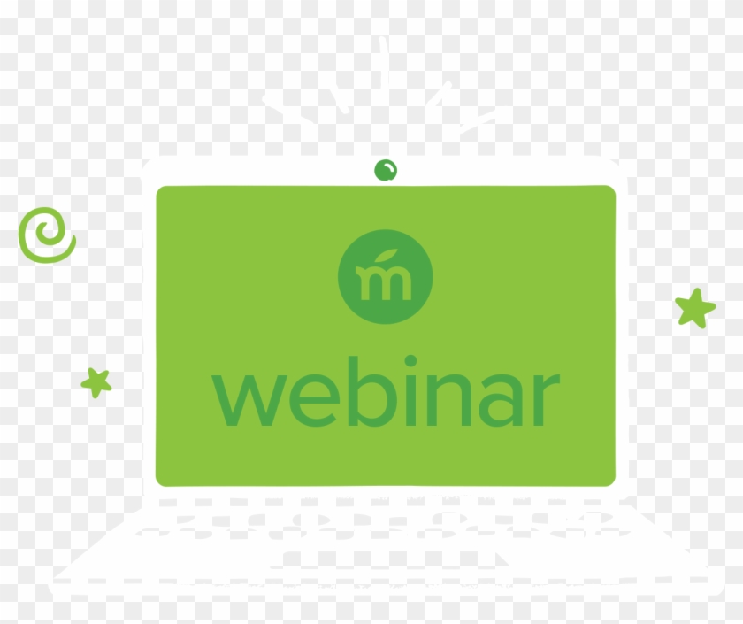 White Laptop With A Mango Languages Logo And 'webinar' - White Clipart