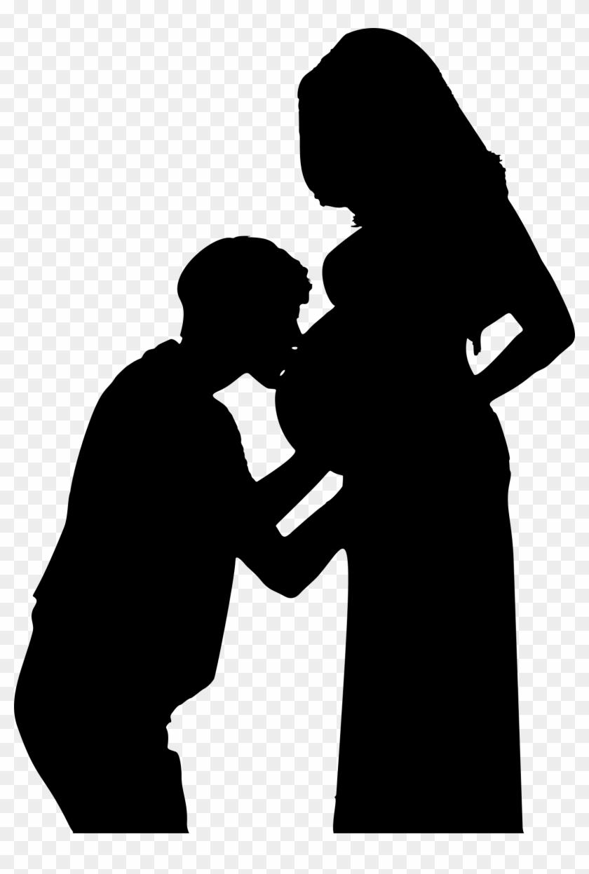 Vector Library Library Kiss Man Free On Dumielauxepices - Silhouette Of Man Kissing Pregnant Belly Clipart #948780