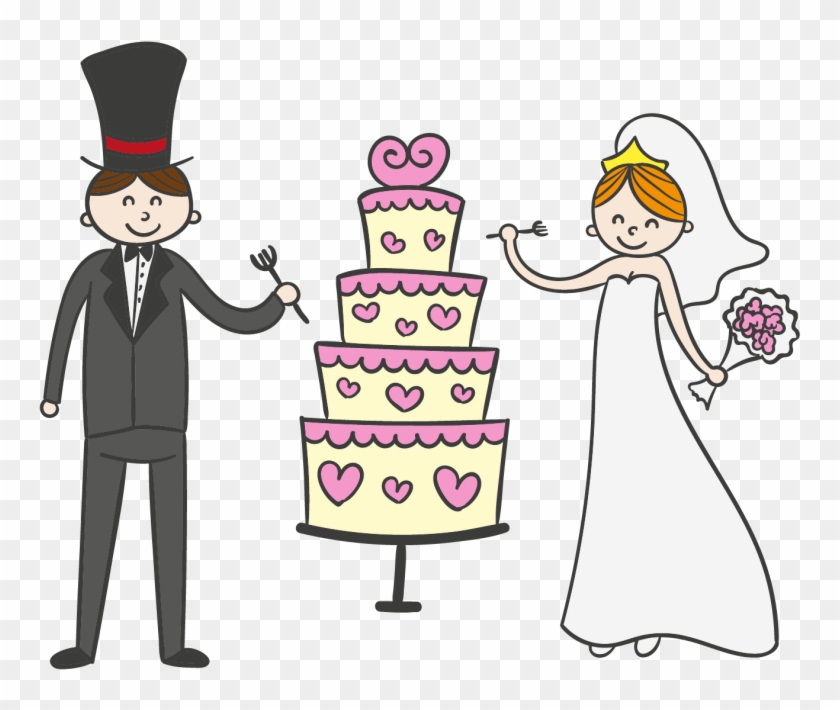 Wedding Couple Cake Free Download Vector Clipart Psd - Wedding - Png Download