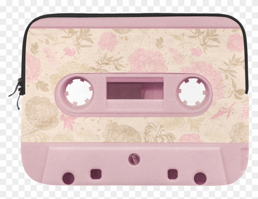 Retro Vintage Floral Pastel Pink Cassette Tape Microsoft - White Cassette Tape Png Clipart