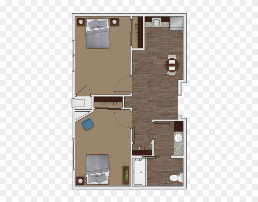 Assisted Living Two Bedroom At Stonecrest Of Town & - Floor Plan Clipart #950273