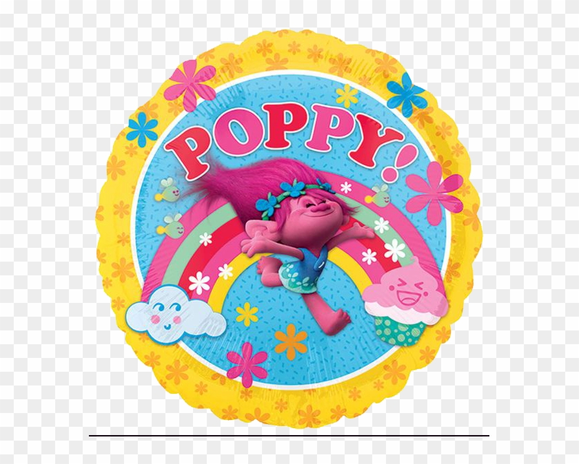 18 Trolls Poppy Balloons All American Balloons - Trolls Circulo Clipart #950972