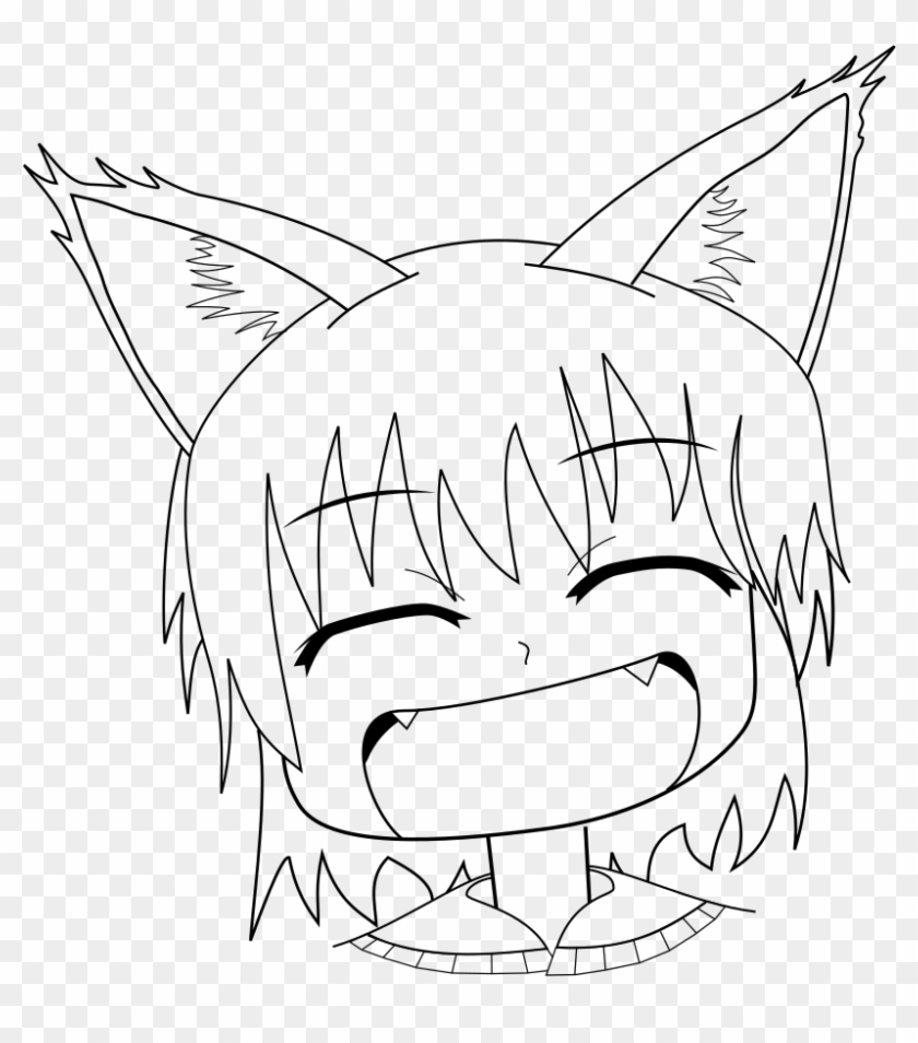 File - Anime Kitty - Laughing - Svg - Anime Kitty Clipart
