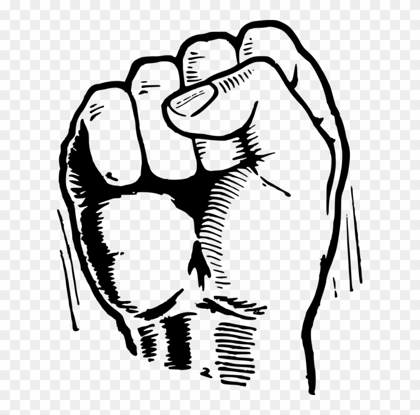 Black Power Fist Png - Fist Drawing Transparent Background Clipart #951427